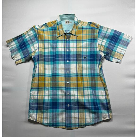 Cinch Men's Short Sleeve Multicolor Plaid Button Up Shirt - Size L - Picture 1 of 5
